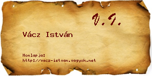 Vácz István névjegykártya